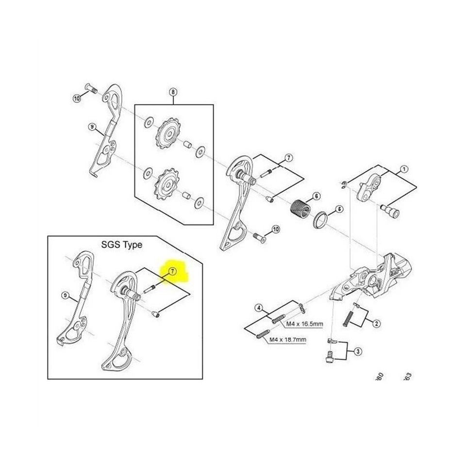 Portapulegge Cambio Shimano RD XT 780 EXT SGS