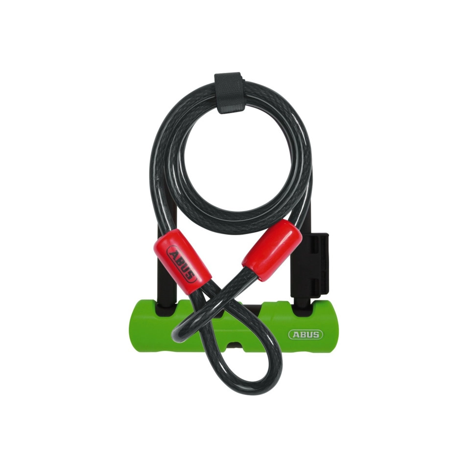 Antivol Abus Ultra Mini 410/150HB140 vert SH34 + Cobra 10/120